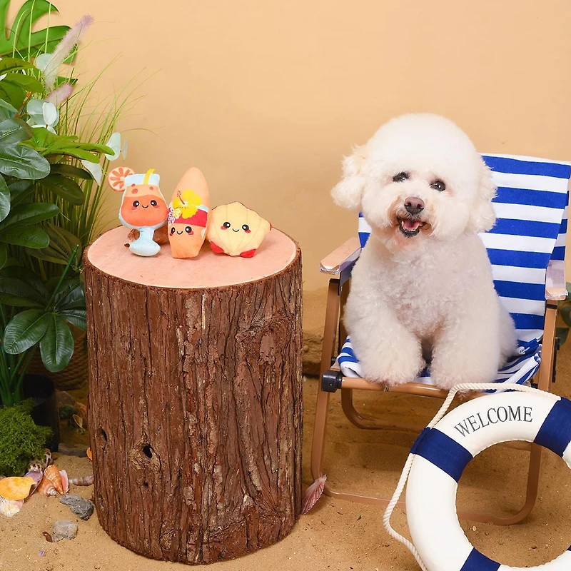 Hugsmart Beach Daze Beach Party Plush Dog Toy - Fuzzy, Squeaky, for Small & Medium Dogs