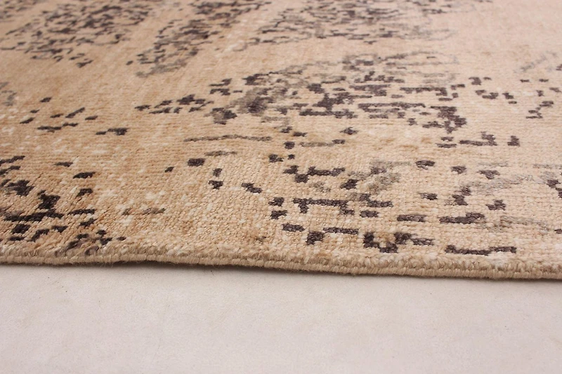 ECARPETGALLERY Tapis Noué à la Main pour Salon, Salle à Manger et Chambre à Coucher Transitionnel Collection Oushak Prestige 5'4" x 7'3" en Ivoire