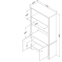 South Shore Vito 3-Shelf Bookcase with Doors