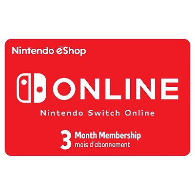 Nintendo Switch Online 3M $9.99 Carte-Cadeau (Code Numérique)