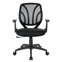 Fauteuil noir à dossier ajouré et accoudoirs relevables Work SmartTM