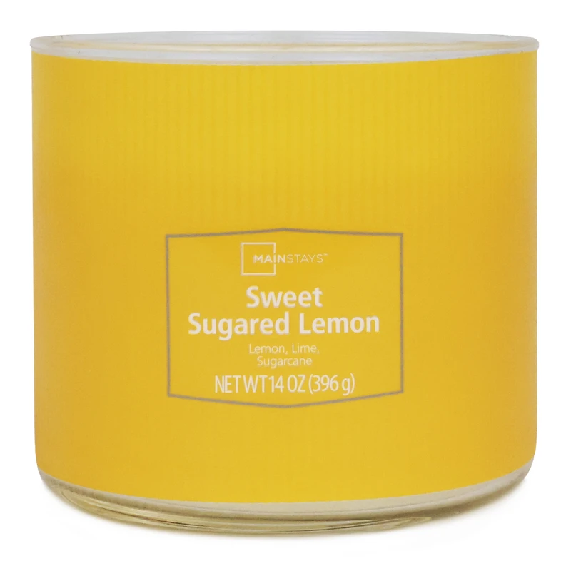 Bougie parfumée Mainstays à 3 mèches, enveloppée texturée Citron sucré, 14 oz MAINSTAYS PL CITRON SUCRÉ