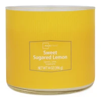 Bougie parfumée Mainstays à 3 mèches, enveloppée texturée Citron sucré, 14 oz MAINSTAYS PL CITRON SUCRÉ