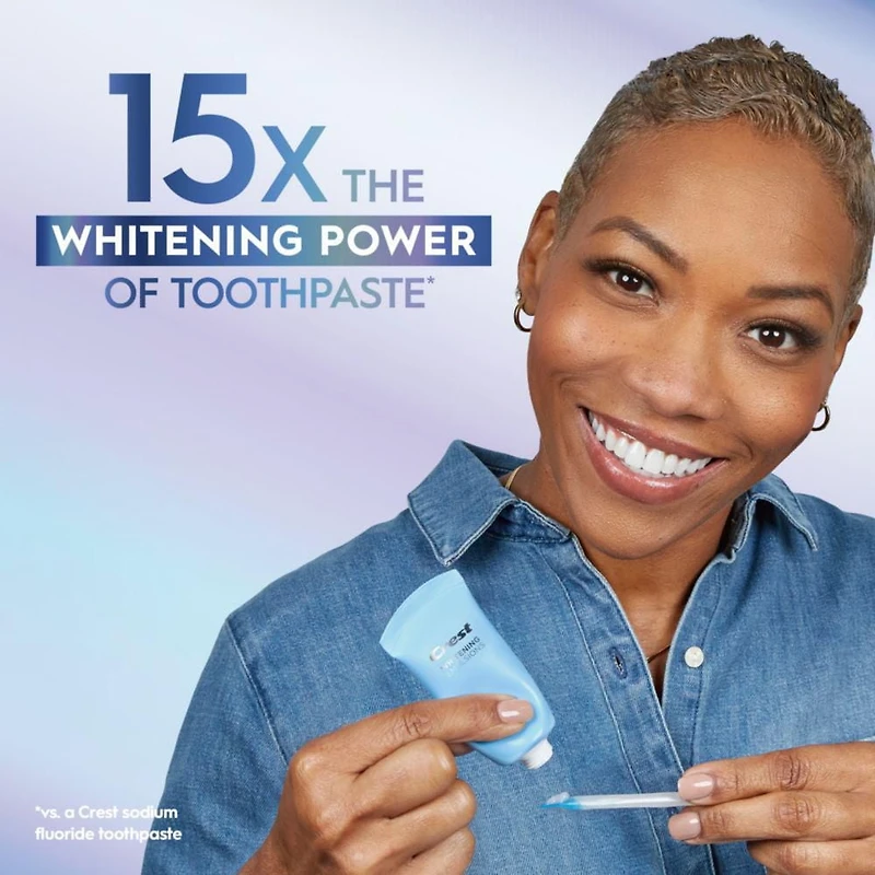 Crest 3DWhite Daily Whitening Serum with LED Light, Leave-on Teeth Whitening Treatment, 21ML
