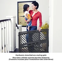 North States Pressure or Hardware-Mount Plastic Supergate Classic Baby Gate - Charcoal Grey