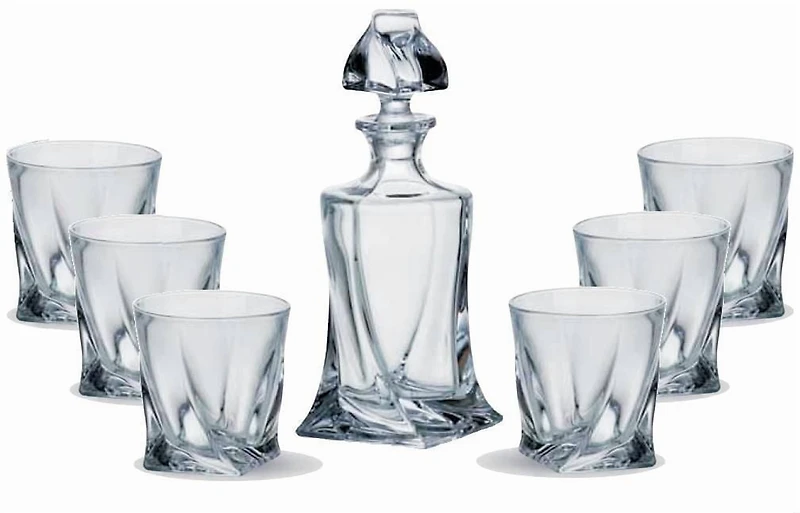 Crystalite Bohemia Quadro 7-Piece Whiskey Glass Set