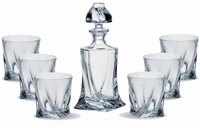 Crystalite Bohemia Quadro 7-Piece Whiskey Glass Set
