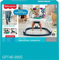 Fisher-Price Baby Bouncer Activity Center Jumperoo SpaceSaver with Lights & Sounds, Astro Kitty