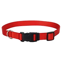 Pet Attire By Coastal Collier Réglable pour Chien avec Boucle en Plastique Rouge, Moyen, 5/8" x 12"-18" 5/8" x 12" - 18"