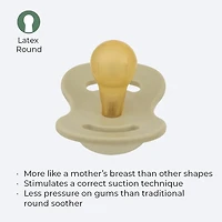 Lullaby Planet Pacifiers 2 Pack | Adorable Round Latex Design | Functional Fashionable & Comfortable Design | Rose Quartz & Elderberry | 0-6 Months
