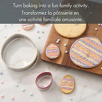 Way to Celebrate 2-Piece Cookie Cutters, Stainless Steel, Egg Shaped