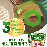 Activia Yogourt probiotique, sans lactose, saveur vanille / fraise / framboise / cerise, (emballage de 12) 12 x 100 g