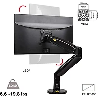 Support de bureau pour moniteur 22 à 35 po avec port USB de North Bayou - F100A