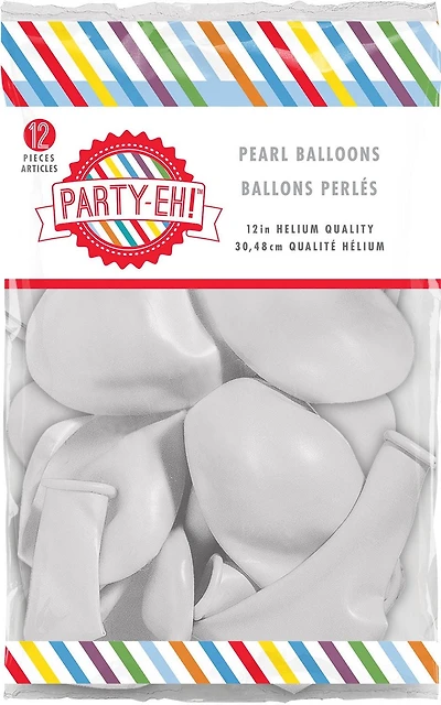 Party-Eh! Ballons en latex 12 ballons blanc perle