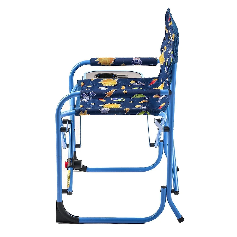 Ozark Trail Kids Director Chair with Side Table, 125lb Weight Capacity, Blue, Table For Food or Snacks with Cup Holder., Kids Director Chair