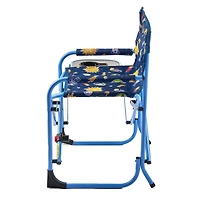 Ozark Trail Kids Director Chair with Side Table, 125lb Weight Capacity, Blue, Table For Food or Snacks with Cup Holder., Kids Director Chair