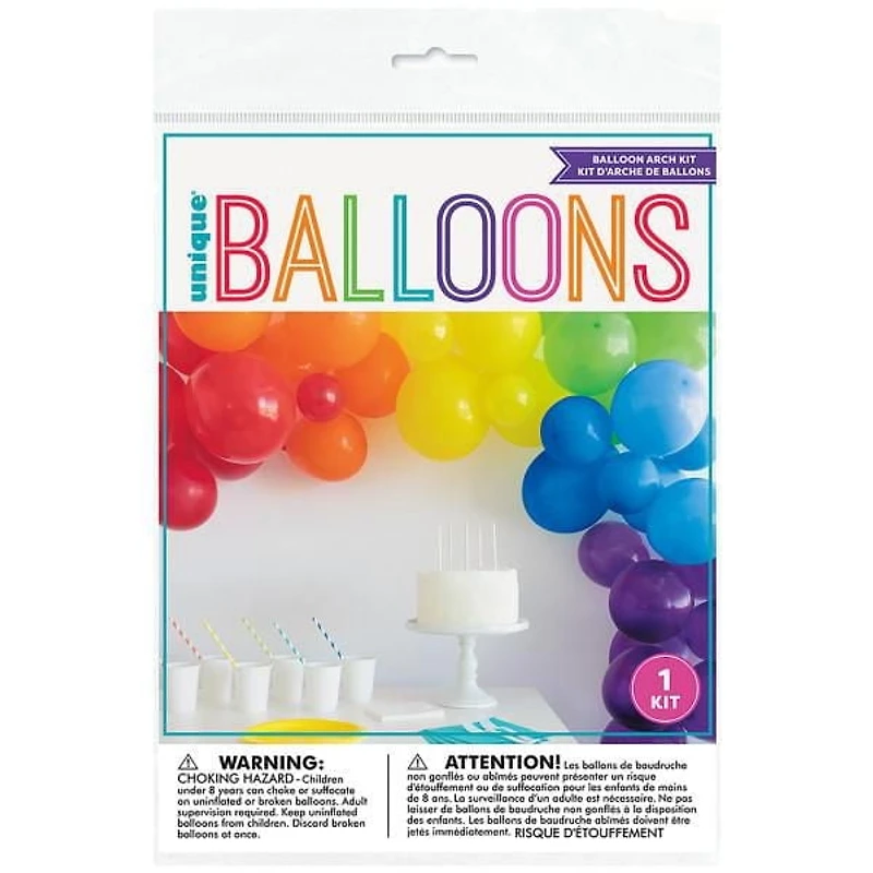 Ensemble arc-en-ciel de ballons en latex arc-en-ciel 1 kit, 40 ballons