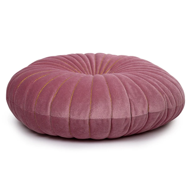 Truu Design Coussin décoratif rond en faux velours