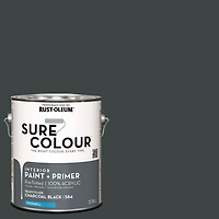 Rust-Oleum Sure Colour™ Peinture + Apprêt, Intérieur Coquille d'oeuf, Noir Charbon 3,78L 3,78L