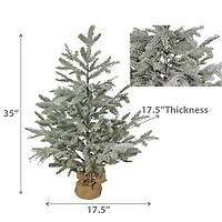 Sapin Avec Base En Toile De Jute (89 Cm) (Couvert De Neige)