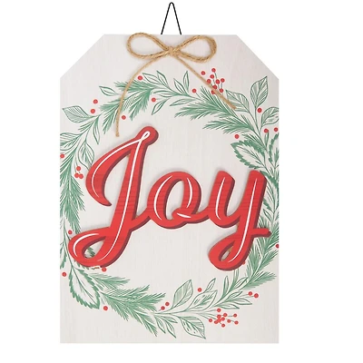 Holiday Time 14" Outdoor Wooden Joy Christmas Sign