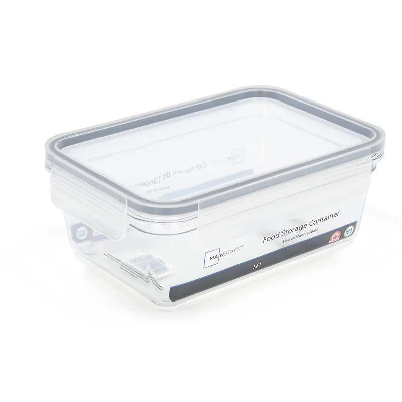 Mainstays 1.6L Rectangular Tritan Food Storage Container, 1.6L Mainstays Tritan Food Storage
