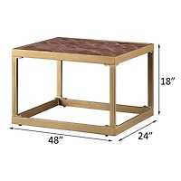ACME Genevieve End Table in Retro Brown Top Grain Leather