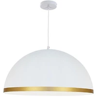Luminaire suspendu à 1 lumière Ofelia, grand, blanc mat avec bordure dorée