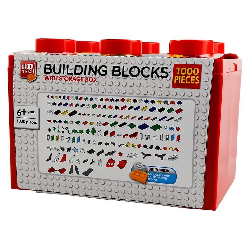 Block Tech - 1000 Piece Building Set with Storage Box