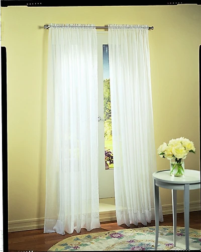 918 rideau de poche en voile écrasé