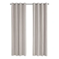 Monarch Specialties Rideau, Ensemble 2pcs, 54"w X 84"l, Obscurcissement De La Pièce, Passe-fil, Salon, Chambre À Coucher, Cuisine, Micro Suède, Polyester, Beige, Contemporain, Moderne