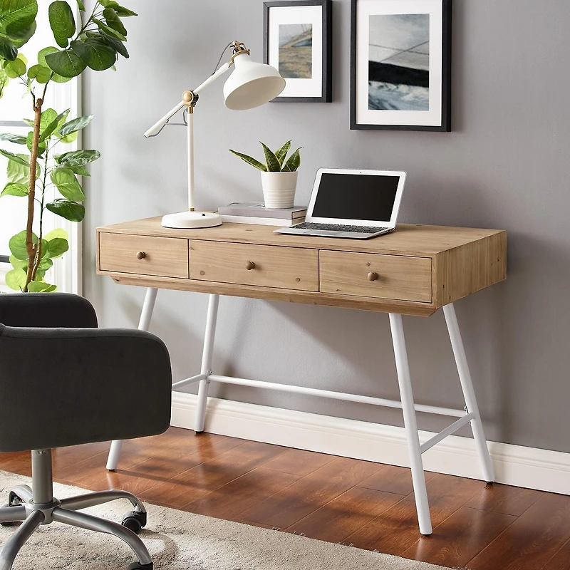 Cascade Three-Drawer Desk