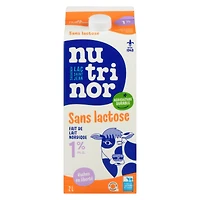 2L Lait sans lactose 1% Nutrinor Fait de lait Nordique