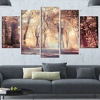 Tableau sur toile imprimée Design Art Paysage forêt magnifique Automne en or