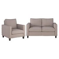 CorLiving Georgia Fabric Loveseat Sofa and Accent Chair Set - 2pcs