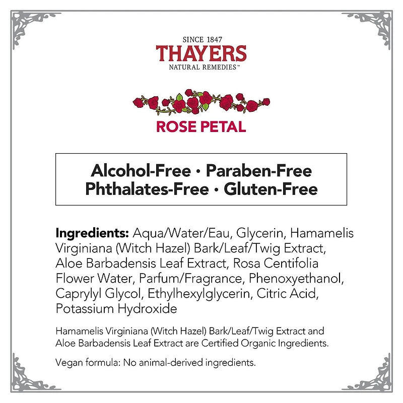 Thayers Rose Petal Facial Mist, Alcohol-Free Facial Mist