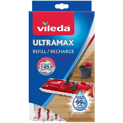 Recharge Vadrouille Ultramax de Vileda - Lavable et Réutilisable, Tête de remplacement 1 pièce