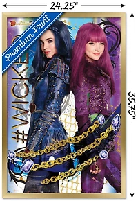 Disney Descendants 2 - Wicked Wall Poster, 14.725" x 22.375" Framed