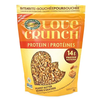 Granola protéiné biologique Beurre d’arachide Love Crunch sac de 312 g Granola protéiné biologique 312 g