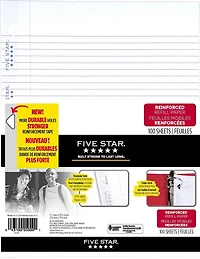 Five Star Reinforced Refill Paper, Fits into standard 3-ring binder