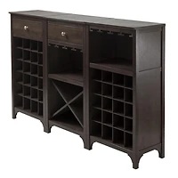 Winsome Ancona 3-Piece Wine Cabinet Modular Set in Espresso Finish - 92367