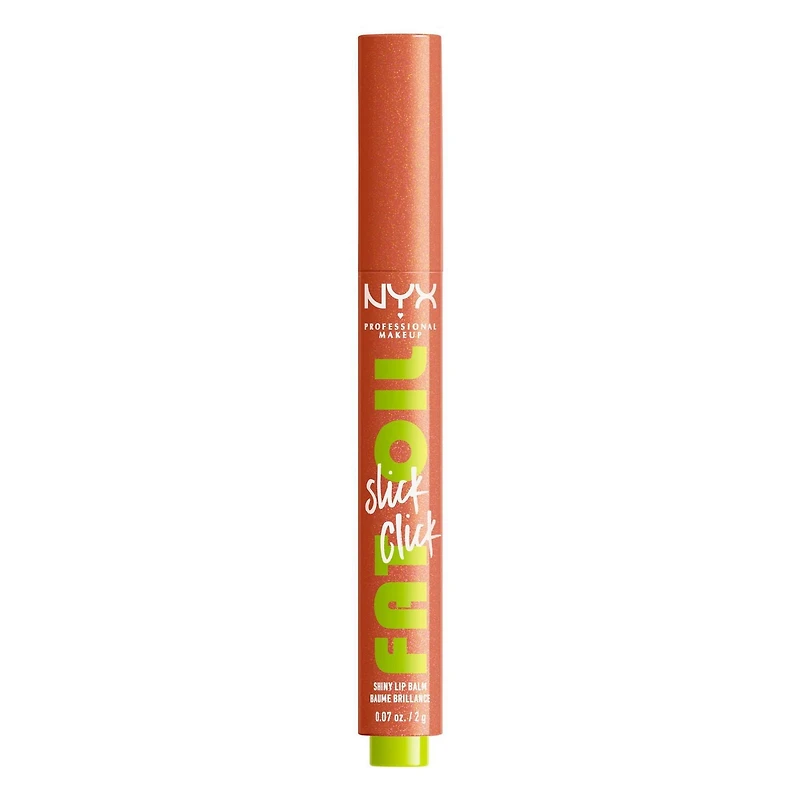 NYX PROFESSIONAL MAKEUP, Baume brillance Fat Oil Slick Click, Baume format bâton, Infusé d'huiles nourissantes, Fini haute brillance - Double Tap (Raspberry Pink)