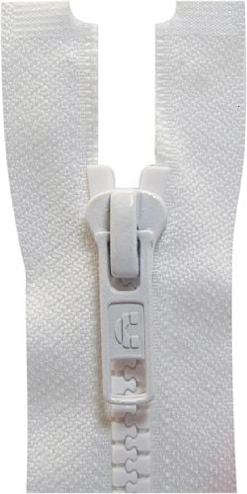 Costumakers One-Way Separating Zipper 60 cm (24), White, #5 Vison Melded Teeth, 60 cm / 24"