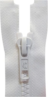 Costumakers One-Way Separating Zipper 60 cm (24), White, #5 Vison Melded Teeth, 60 cm / 24"
