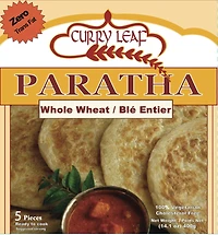 Curry Leaf Whole Wheat Paratha (frozen layered flat bread), 5 pieces x 80 gm.