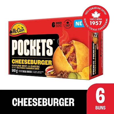 Pochettesᴹᴰ Cheeseburger McCainᴹᴰ, Fabriqué au Canada à partir d'ingrédients canadiens et importés 6 x 90g