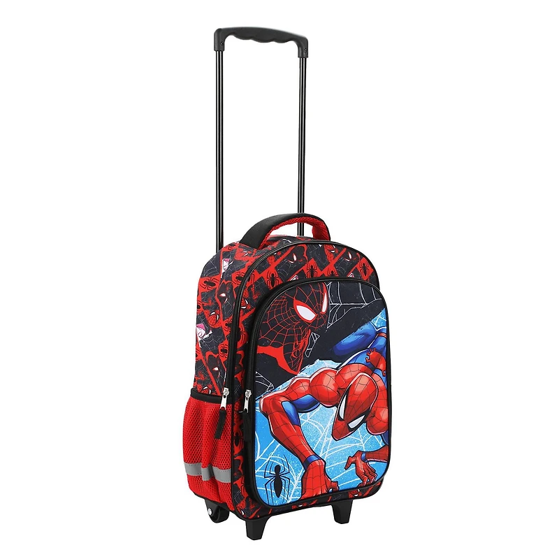 Marvel Spiderman Sac à dos à roulettes 40,6 cm avec Peter Parker Spider-Man, Miles Morales Spider-Man, Ghost Spider