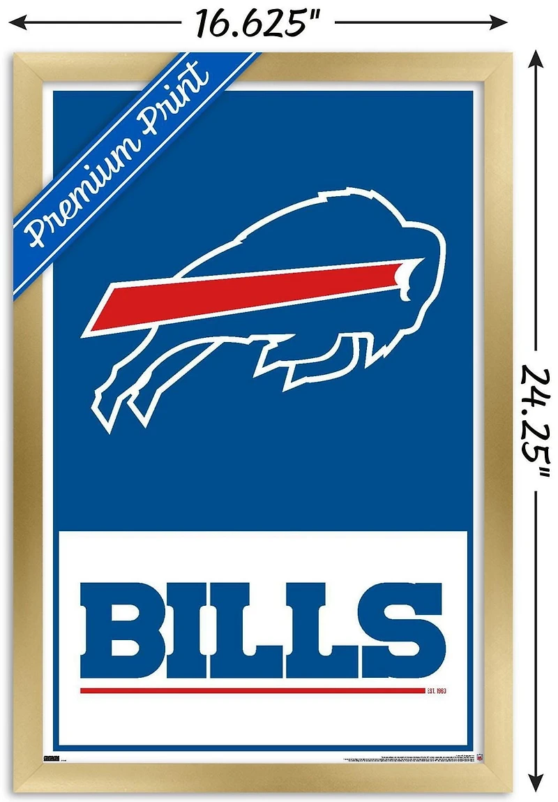 NFL Buffalo Bills - Logo 21 Wall Poster, 14.725" x 22.375" Framed