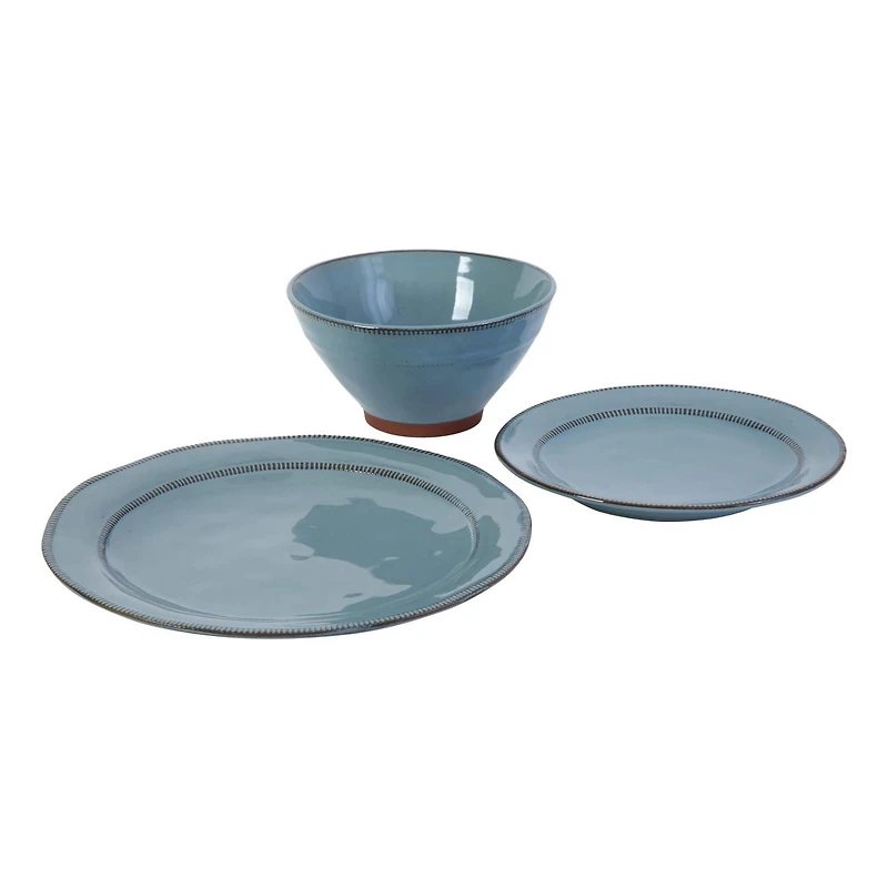 Gibson Elite Terranea Service de table 12 pièces Bleu sarcelle Terre cuite
