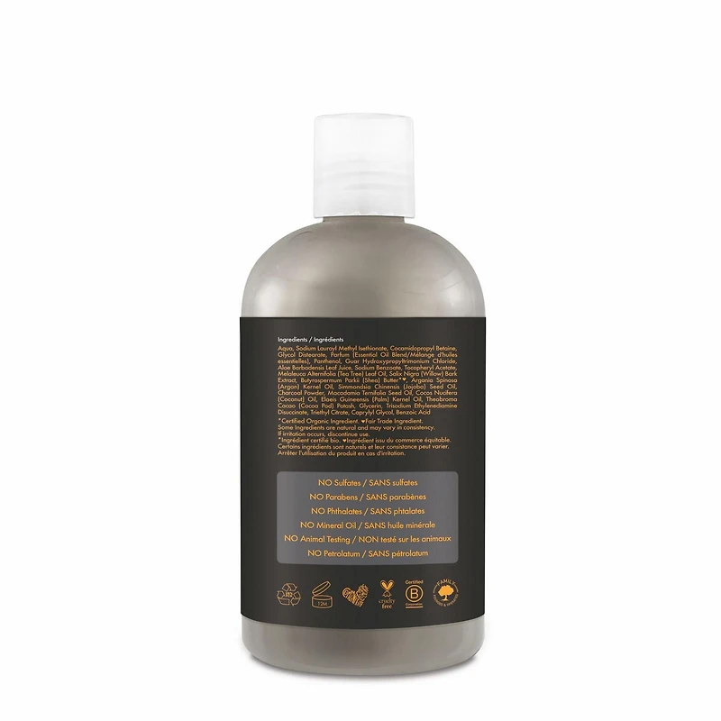 Shampooing Nettoyant Intensif Shea Moisture Savon Noir Africain Charbon